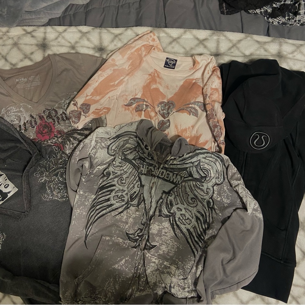 Bundle 5 pieces, Guess, Throwdown, Hard Rock, Sledge USA Tops- Cyber Y2k, grunge